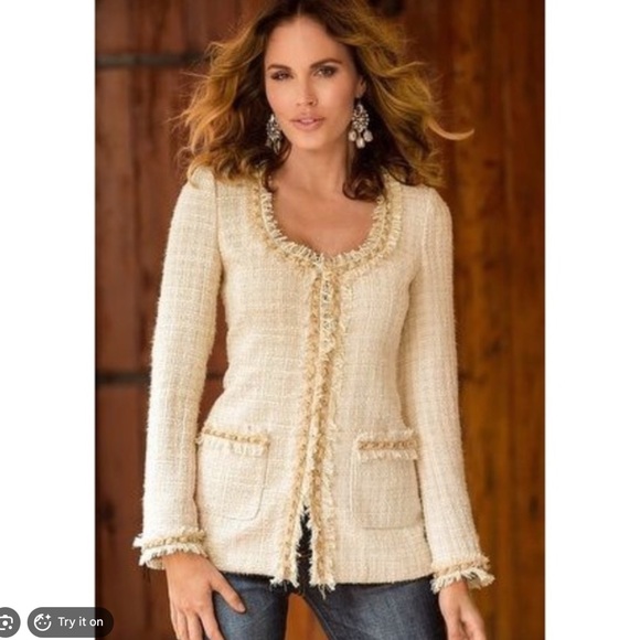 Boston Proper Jackets & Blazers - Boston Proper The Gabrielle Jacket in Snow Cream